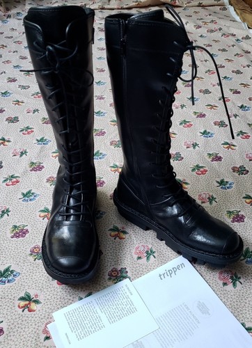 Trippen black leather - black, up