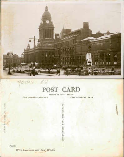 Leeds town hall real photo - leeds,