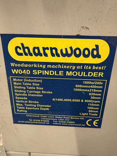 Charnwood w040 spindle moulder - charnwood,