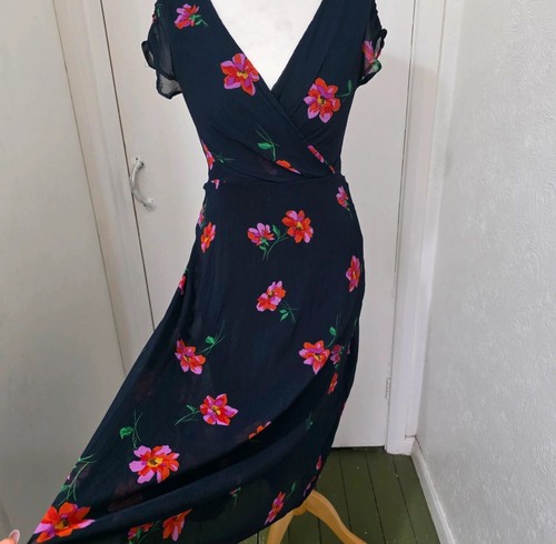Dkny navy floral faux - faux, wrap
