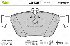 301357 FRONT AXLE BRAKE PAD SET, DISC BRAKE VALEO