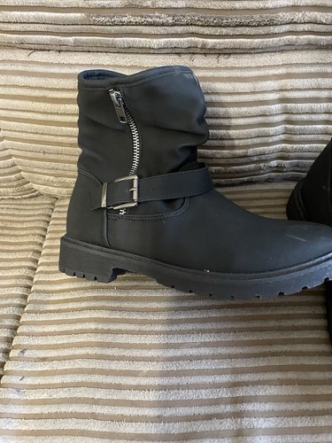 Black winter boots kids size - black,