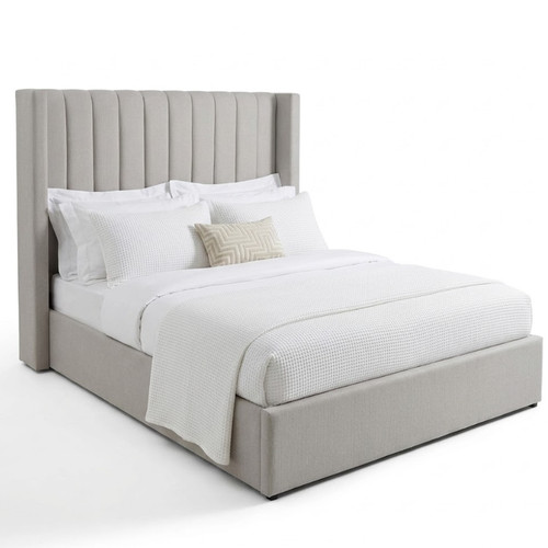 Lined winged panel bed frame - bed,