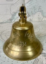 RMS Queen Mary Wall Bell, Souvenir, Maritime, Nautical, Brass, Cunard