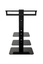 Universal TV Stand 32–65 inch Black Tempered Glass Shelves Mount Bracket Modern