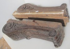 Large Antique Carved Wooden Corbels Brackets Mounts Holders Old Wood Victorian