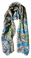 The Olive House® Womens London Map Scarf White