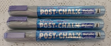 Pack of 3 Metallic Violet Zig Post Chalk Erasable Pigment Ink  Art Pens 6mm nib
