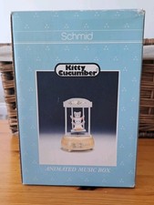 Schmid Kitty Cucumber Animated Music Box with Original Box Working 1990