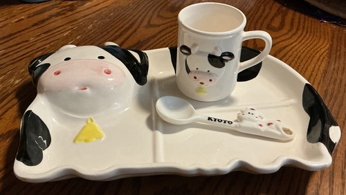 Porcelain holstein cow shaped - porcelain,