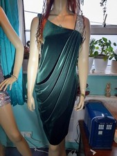 Green Velvet Toga Style Dress 10