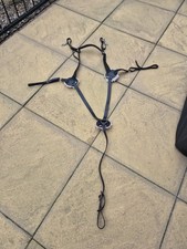 Black Leather Breastplate 5-Point Full/Large,good Condition,needs Clean