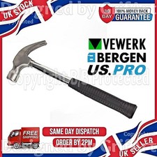 QUALITY PROFESSIONAL 8OZ CLAW NAIL HAMMER RUBBER NON SLIP GRIP STEEL SHAFT