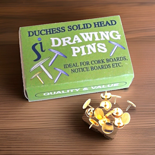 2400 brass drawing pins 9mm - pins,