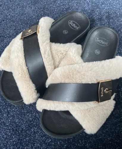 Scholl womens faux fur cross - womens,