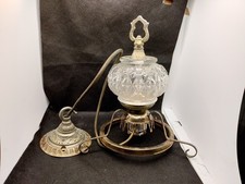 Vintage Glass And Metal Light Fitting Read Description