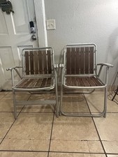 Vintage Red Wood Lawn Chairs