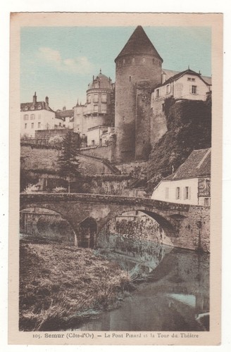 Old postcard semur le - old,