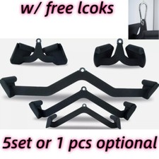 LAT Pulldown Attachment Set T-bar V-bar Pulley Cable Attachments w/free Hooks UK