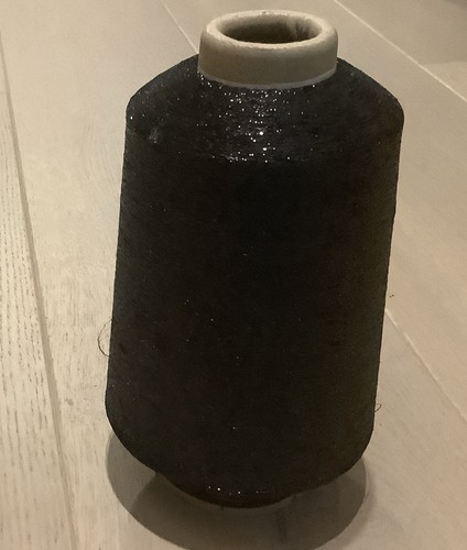 Black metallic yarn cone - black,