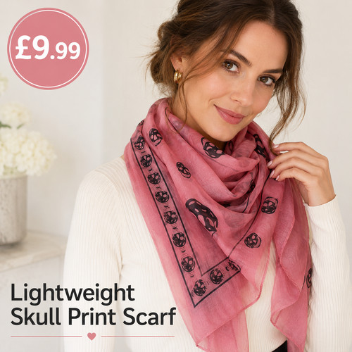 Pink skull print sheer - pink,