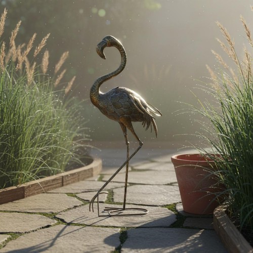 Iron flamingo decor - iron,