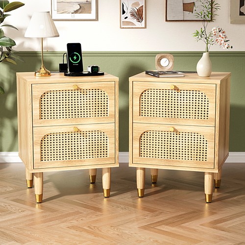 Bonnlo rattan nightstand with - bonnlo,