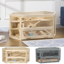 PawHut 3 Tier Wooden Hamster