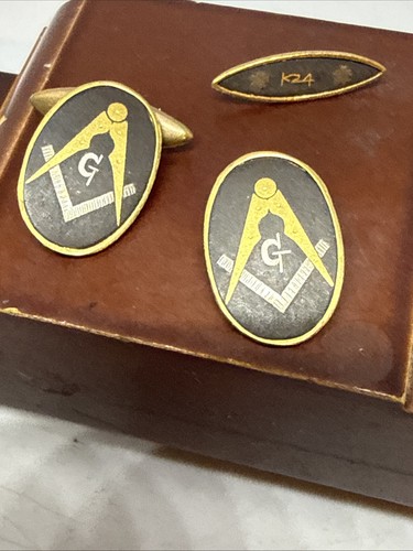Antique masonic cufflinks - masonic,
