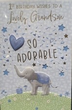 grandson 1st birthday card/