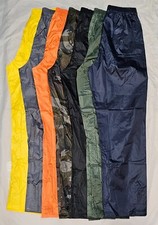 Mens Womens Waterproof Over Trousers Work Fishing Walking