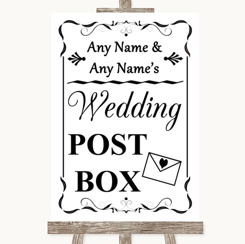 Black white card post - white,