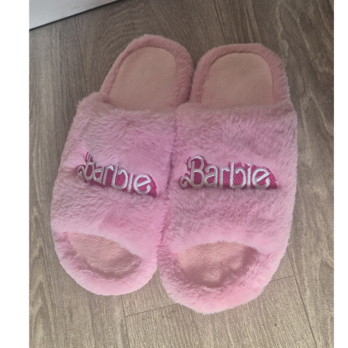 Barbie pink faux fur open - open, toe