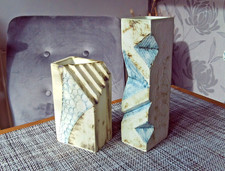 X2 CARN STUDIO POTTERY CORNWALL VASES