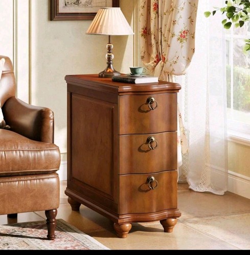 Drawer wooden side table - wooden,