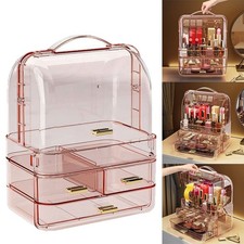 Large Cosmetic Skincare Organiser Tabletop Make-Up Storage Case 3 Drawers Box