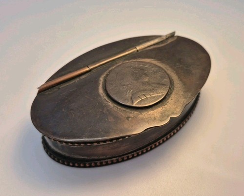 Antique copper snuff - antique, oval