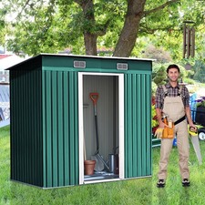 6X4ft Metal Garden Shed Pent