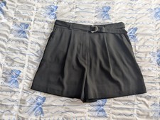 Primark Women's Black Short D ring belt- Size Medium Slim fit  (12-14)