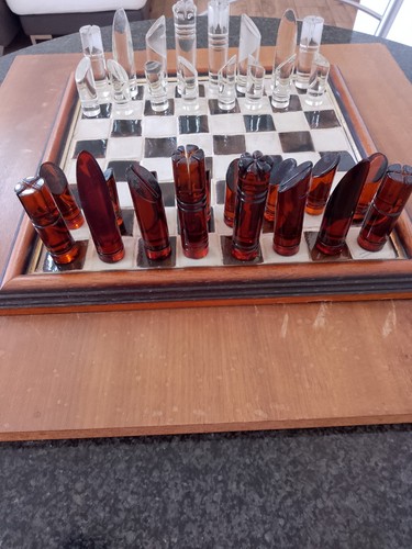 Glass chess set - chess,