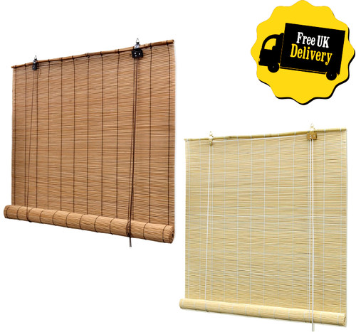 Natural bamboo roller blinds - bamboo,