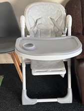 Chicco Polly 2Start Highchair Feeding Chair Reclining Adjustable Grey/Silver