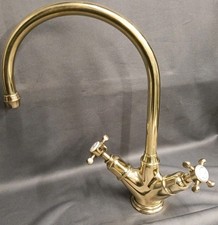 PERRIN & ROWE BARE BRASS MONO MIXER TAP IDEAL BELFAST SINK, FULLY REFURBISHED 