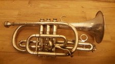 lark m4046 silver plated cornet selling as spares & repairs only