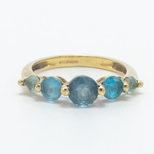 QVC Blue Topaz 5 Stone Half