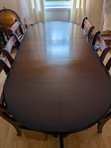 Oval dark wood dining - dining, &