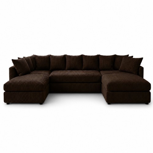 Bishop shape brown sofa - bishop,