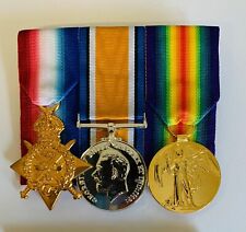 WW 1 Full Size 1914/15 Star, BRITISH WAR MEDAL, VICTORY MEDAL, COURT MOUNTED