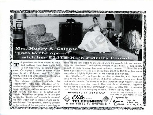 1956 elite telefunken hifi - 1956,