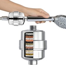 15 Stages Shower Head Filter Softener Hard Water Purifier Cartridge Universal NE